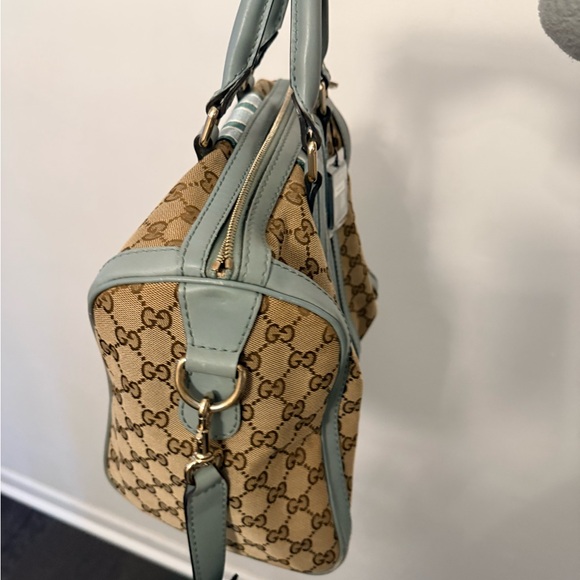 Gucci Tan and Blue Satchel - Picture 3 of 14